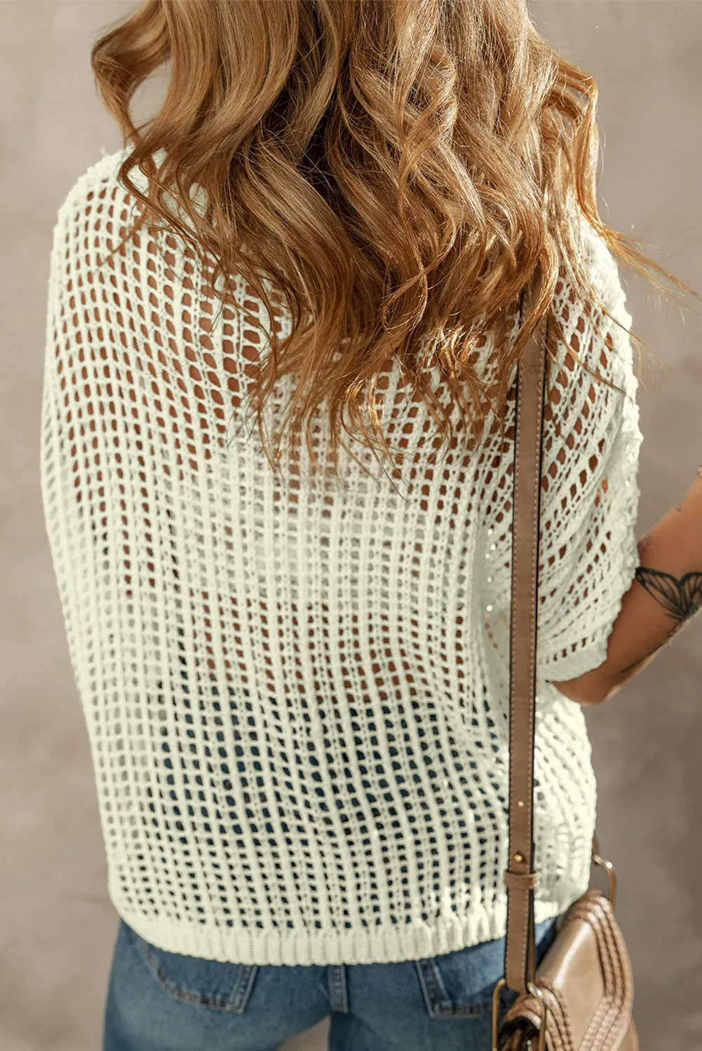 Blue Zone Planet |  Lynne's White Crochet Flower Hollow-out Cover-up