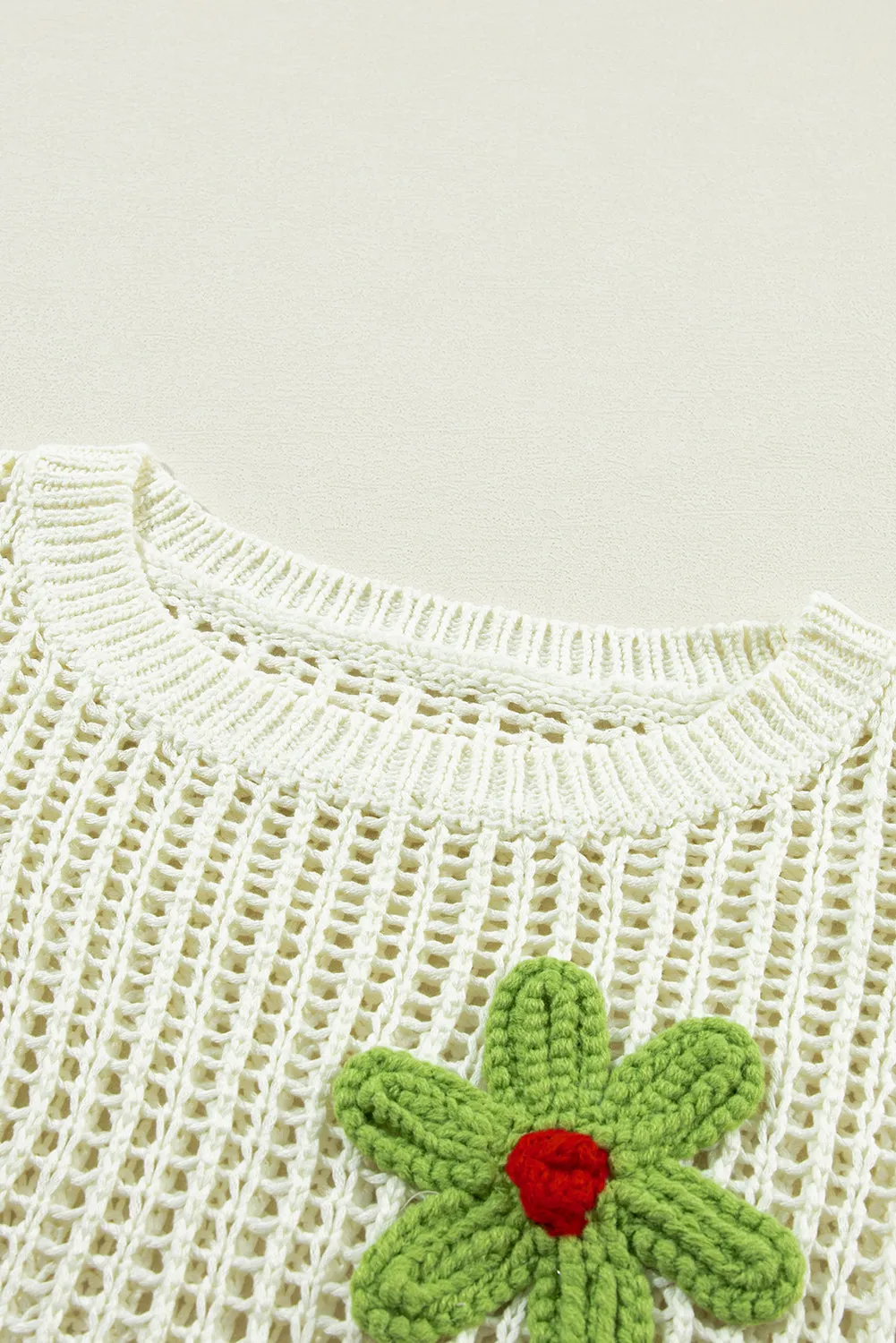 Blue Zone Planet |  Lynne's White Crochet Flower Hollow-out Cover-up