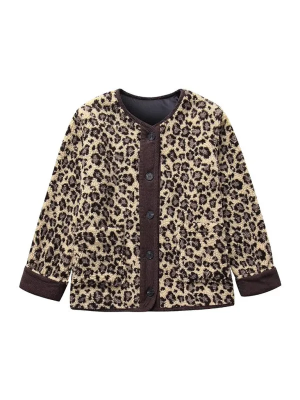 Blue Zone Planet |  Mia's Leopard Print Casual Loose Long-Sleeve Jacket Coat