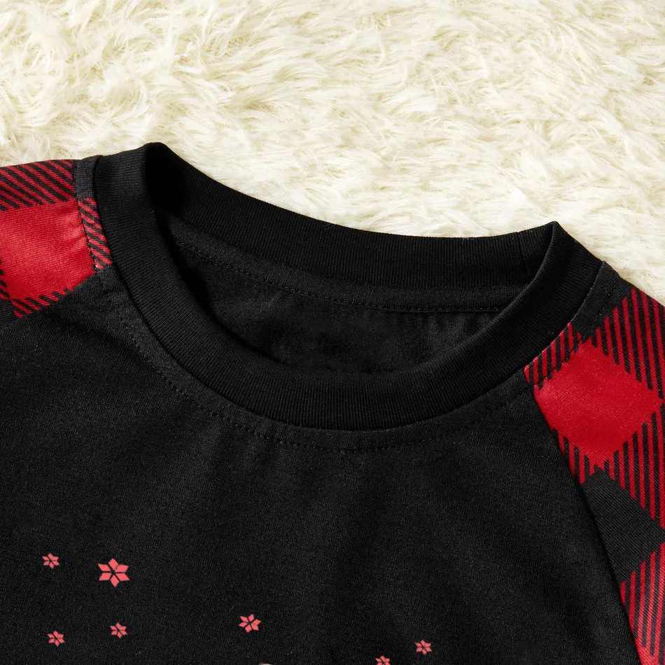 Bluey-Themed Festive Animal Pattern Red&Black Plaid Family Pajama Sets