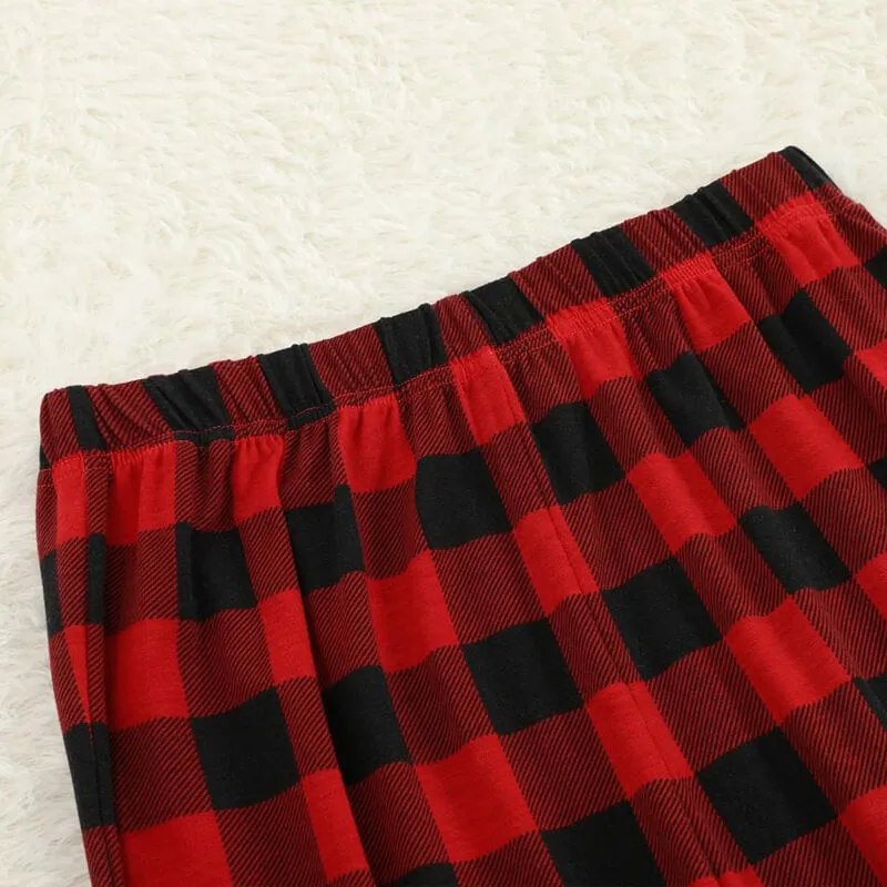 Bluey-Themed Festive Animal Pattern Red&Black Plaid Family Pajama Sets