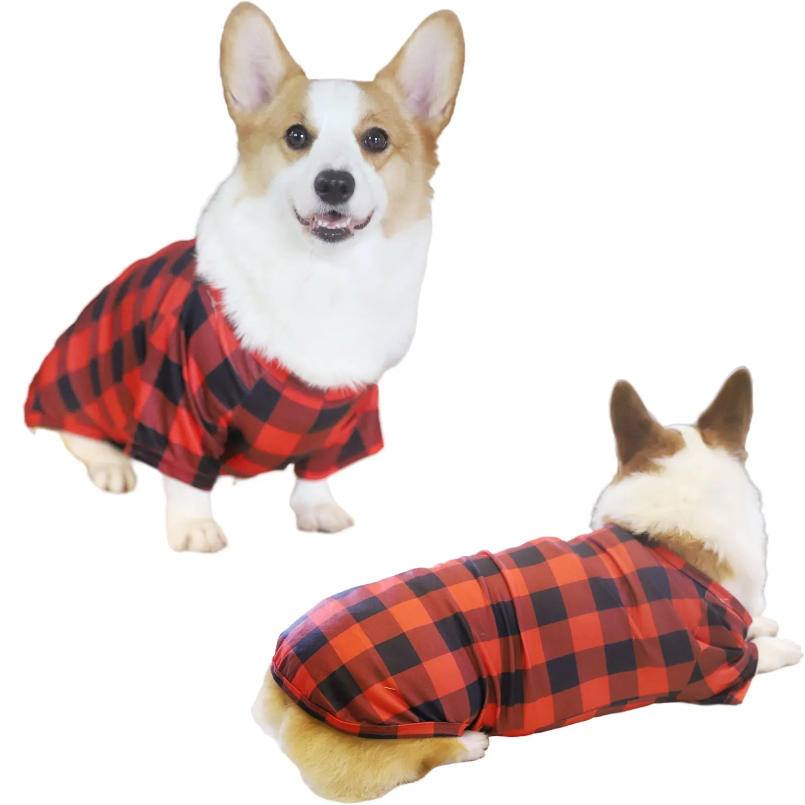 Bluey-Themed Festive Animal Pattern Red&Black Plaid Family Pajama Sets