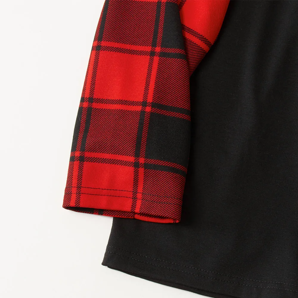 Bluey-Themed Festive Animal Pattern Red&Black Plaid Family Pajama Sets