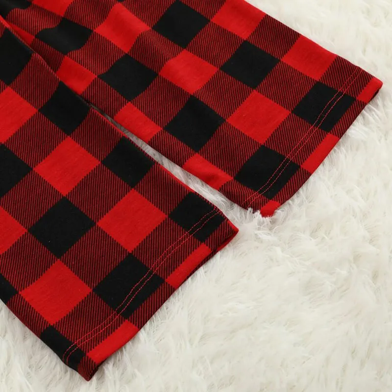 Bluey-Themed Festive Animal Pattern Red&Black Plaid Family Pajama Sets