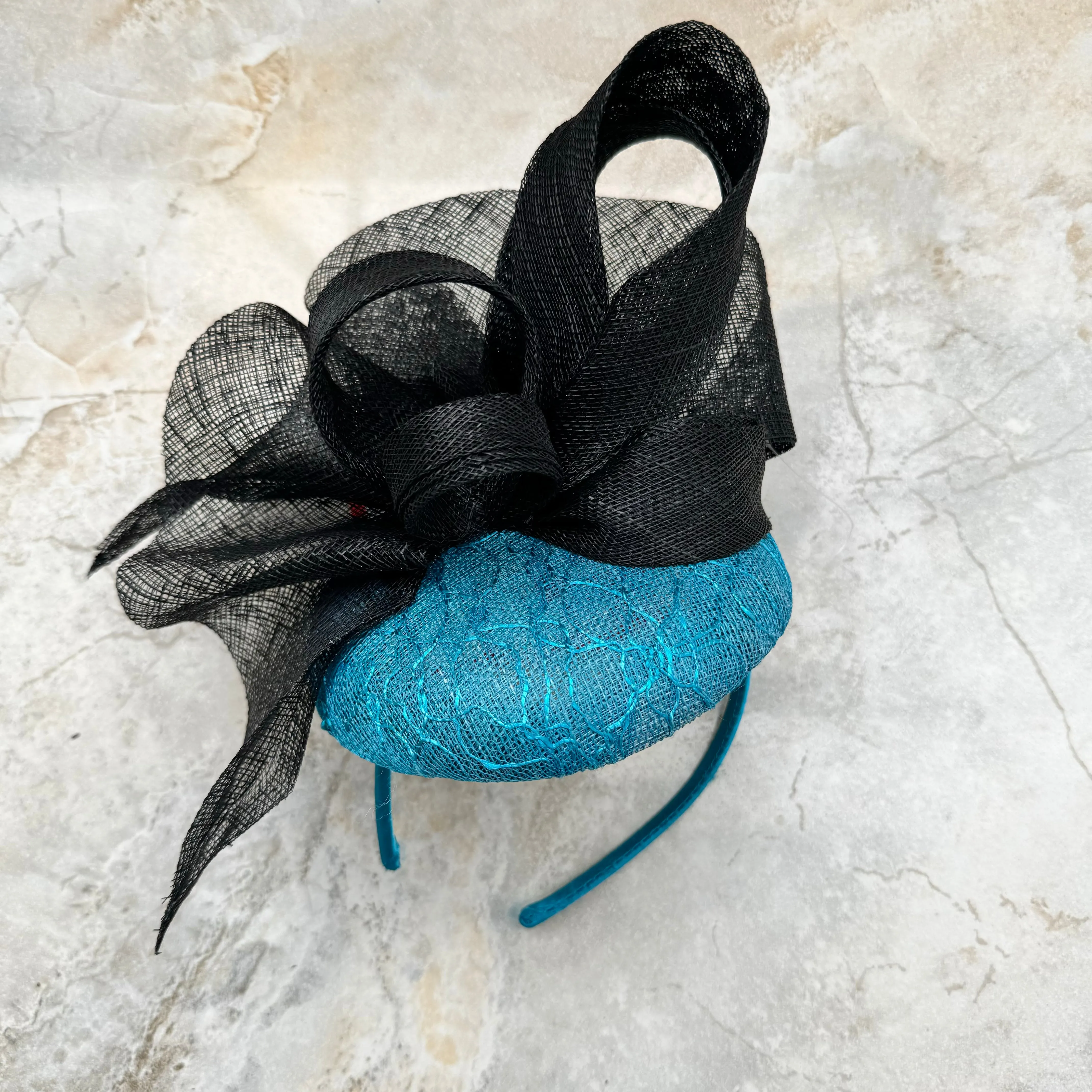 Boardman Lydia Sinamay pill box with fabric