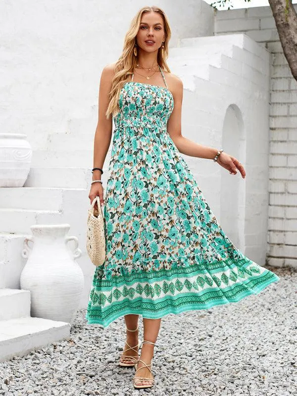 Bohemian Chic Halter Neck Maxi Dress for the Free-Spirited Fashionista