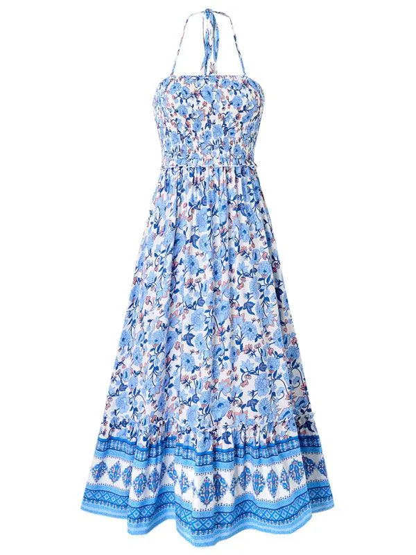 Bohemian Chic Halter Neck Maxi Dress for the Free-Spirited Fashionista
