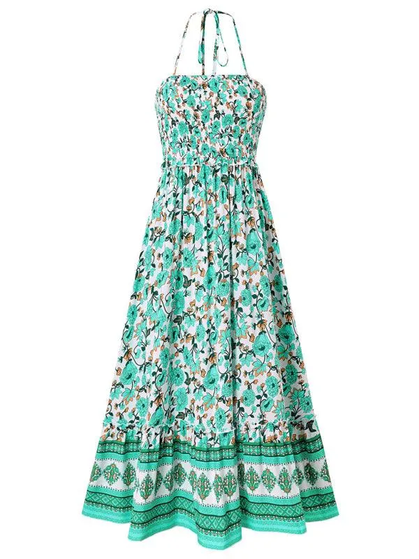 Bohemian Chic Halter Neck Maxi Dress for the Free-Spirited Fashionista