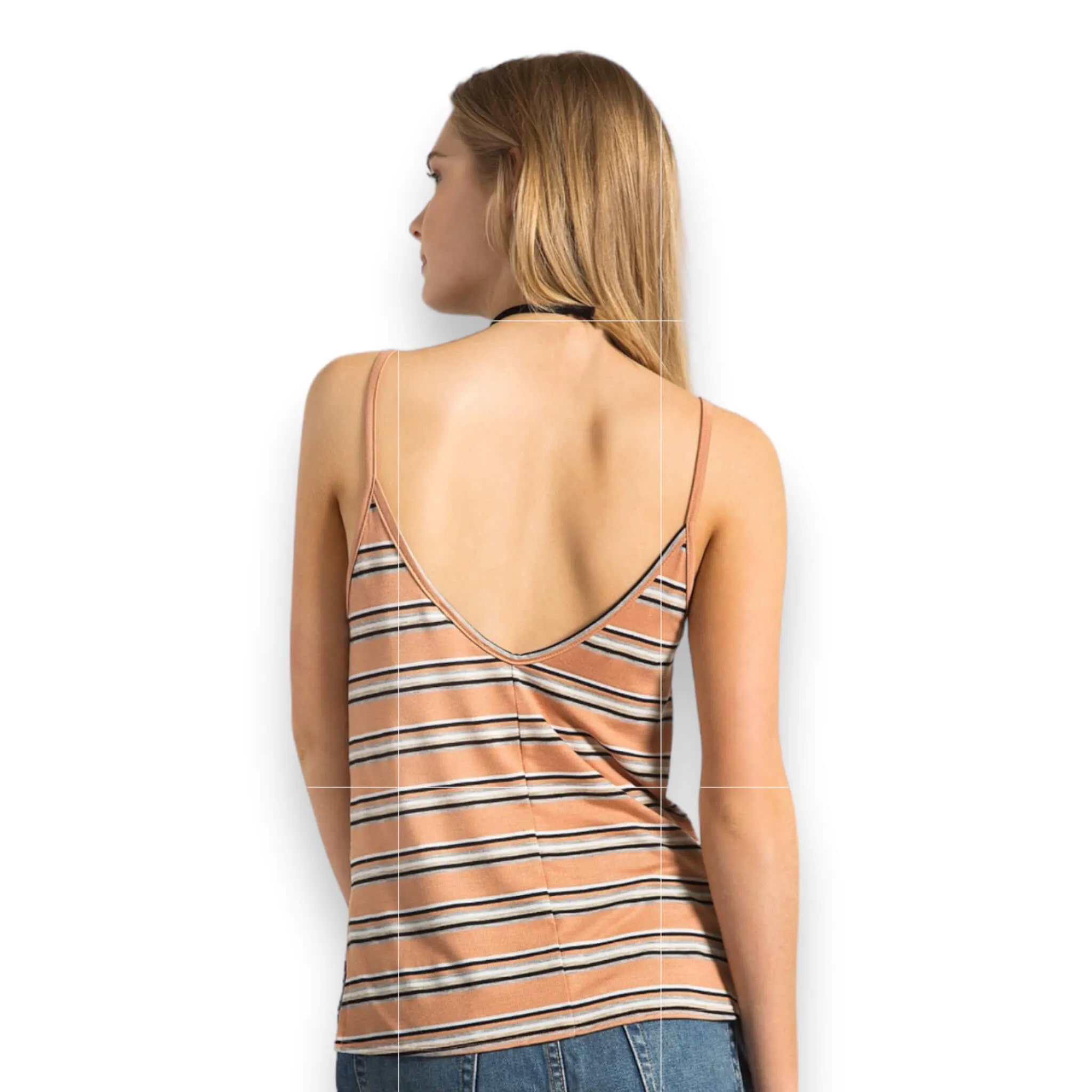 Boho Striped V Neck Tank Top
