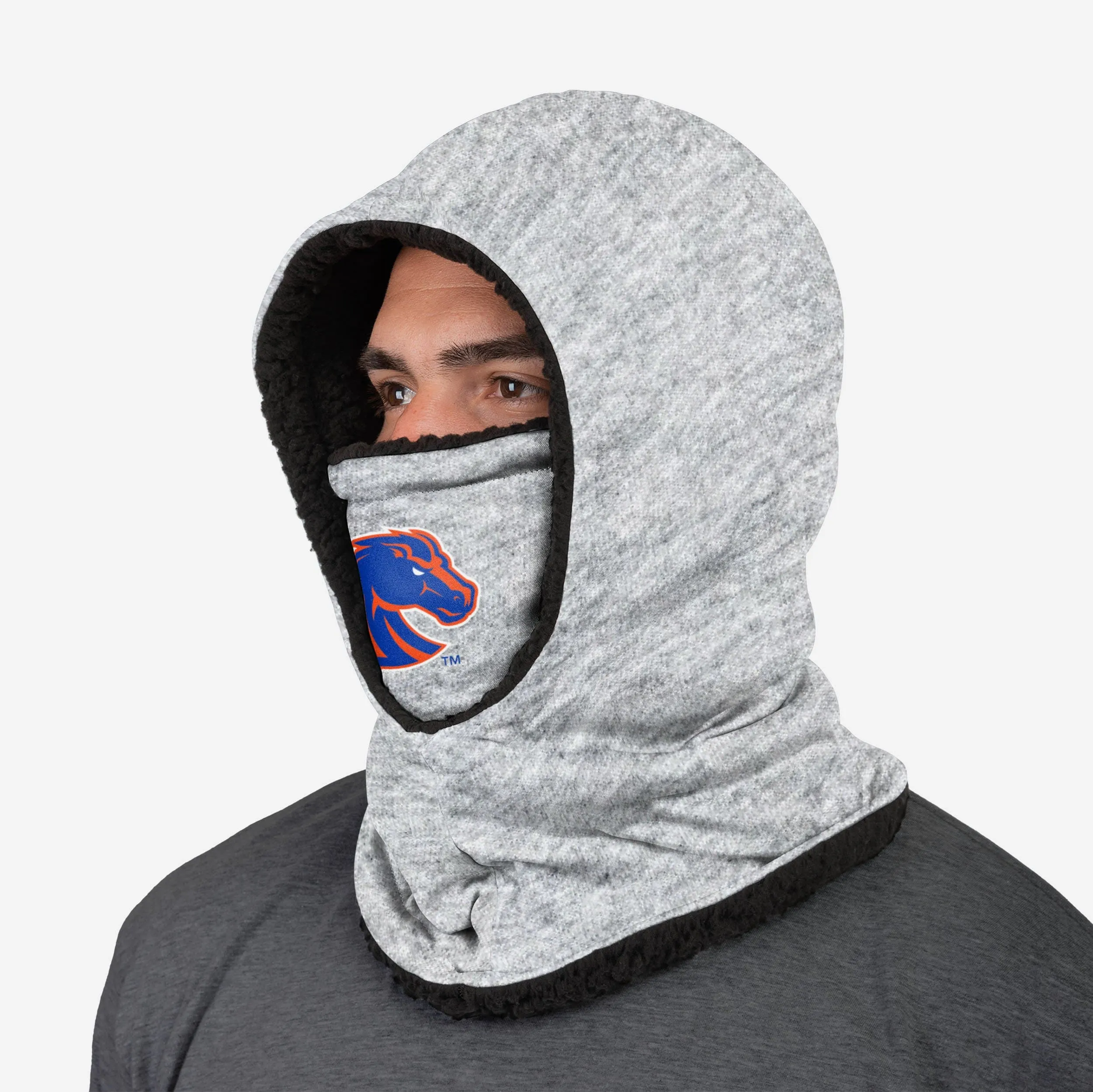 Boise State Broncos Heather Grey Big Logo Hooded Gaiter