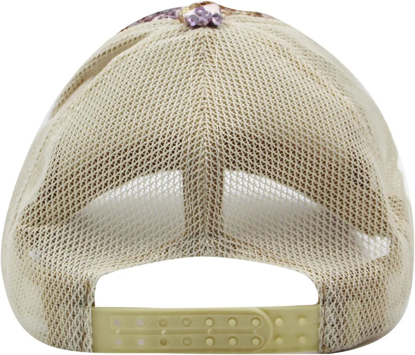 BOLLEY JOSS Sequin Ponytail Baseball Cap for Women Girls Velcro Ponycap Adjustable Mesh Trucker Hat