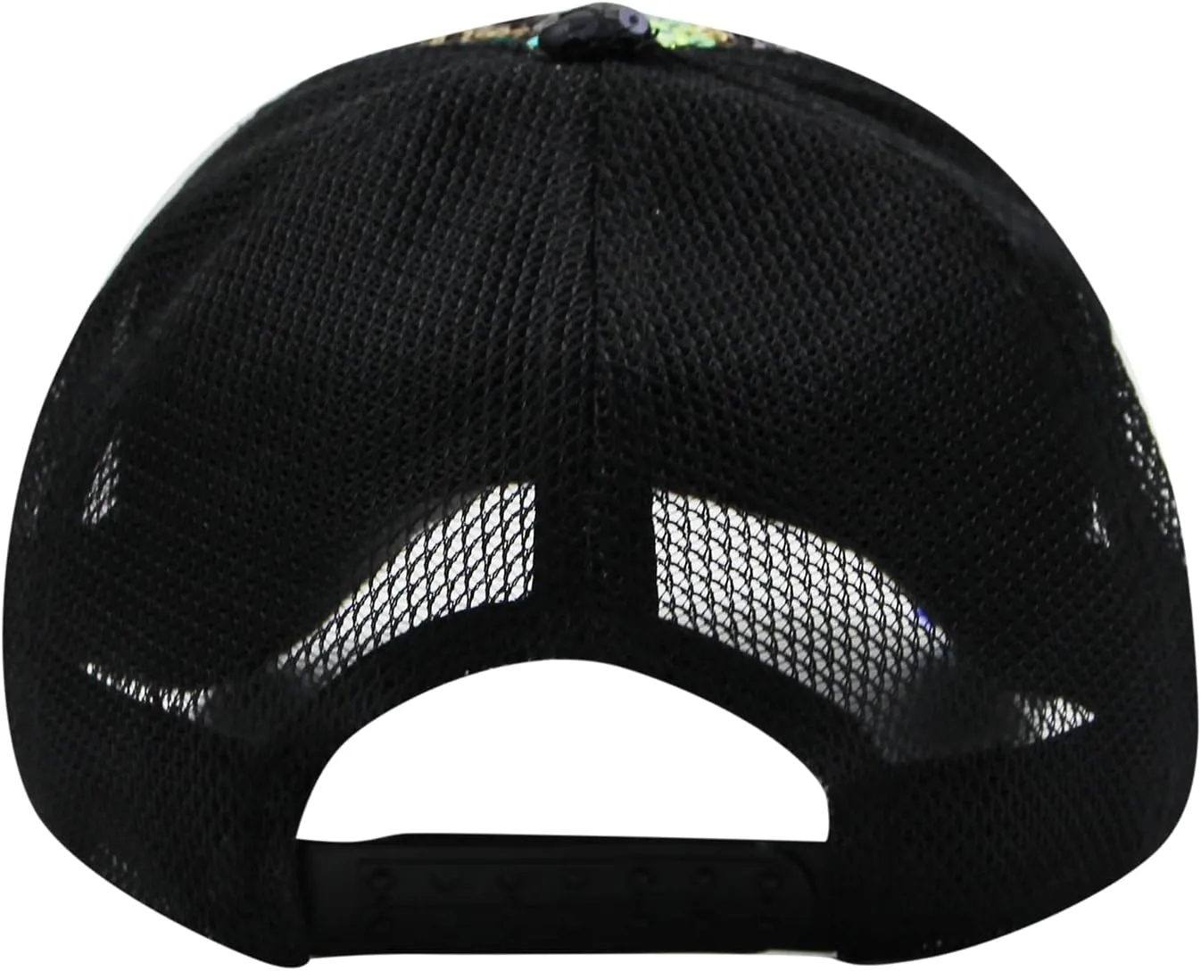 BOLLEY JOSS Sequin Ponytail Baseball Cap for Women Girls Velcro Ponycap Adjustable Mesh Trucker Hat