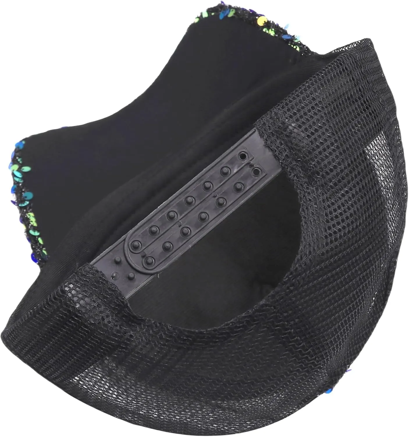 BOLLEY JOSS Sequin Ponytail Baseball Cap for Women Girls Velcro Ponycap Adjustable Mesh Trucker Hat