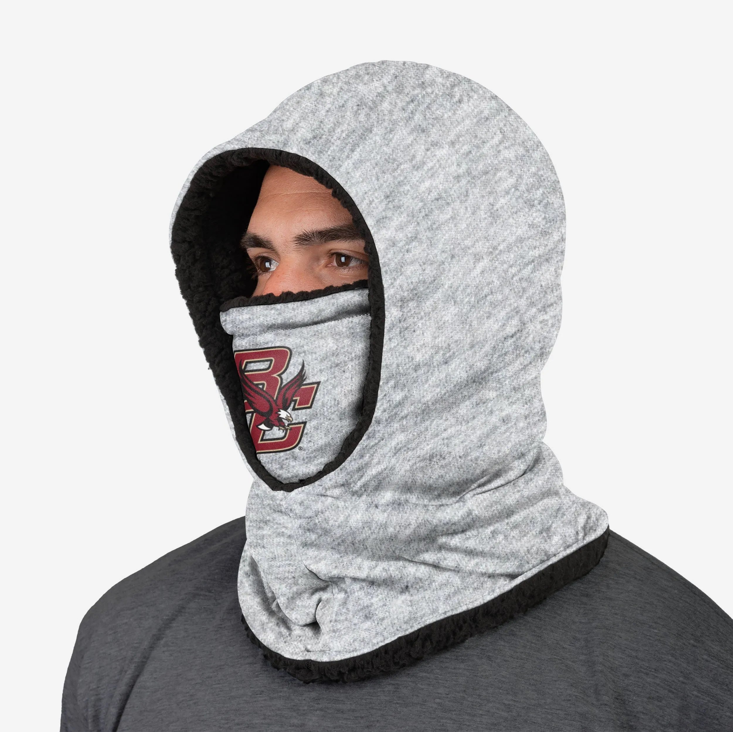 Boston College Eagles Heather Grey Big Logo Hooded Gaiter