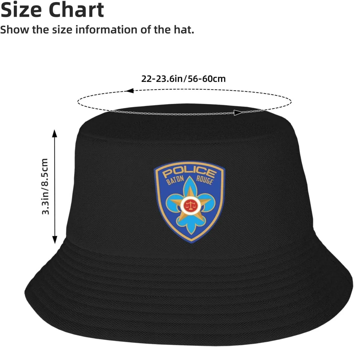Boston Police Department Bucket Hat, Fishing Hat Beach Sun Hats Summer Bucket Caps for Men Women