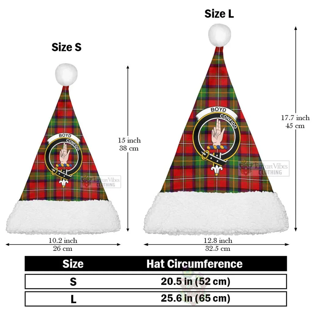 Boyd Tartan Christmas Santa Hats with Family Crest