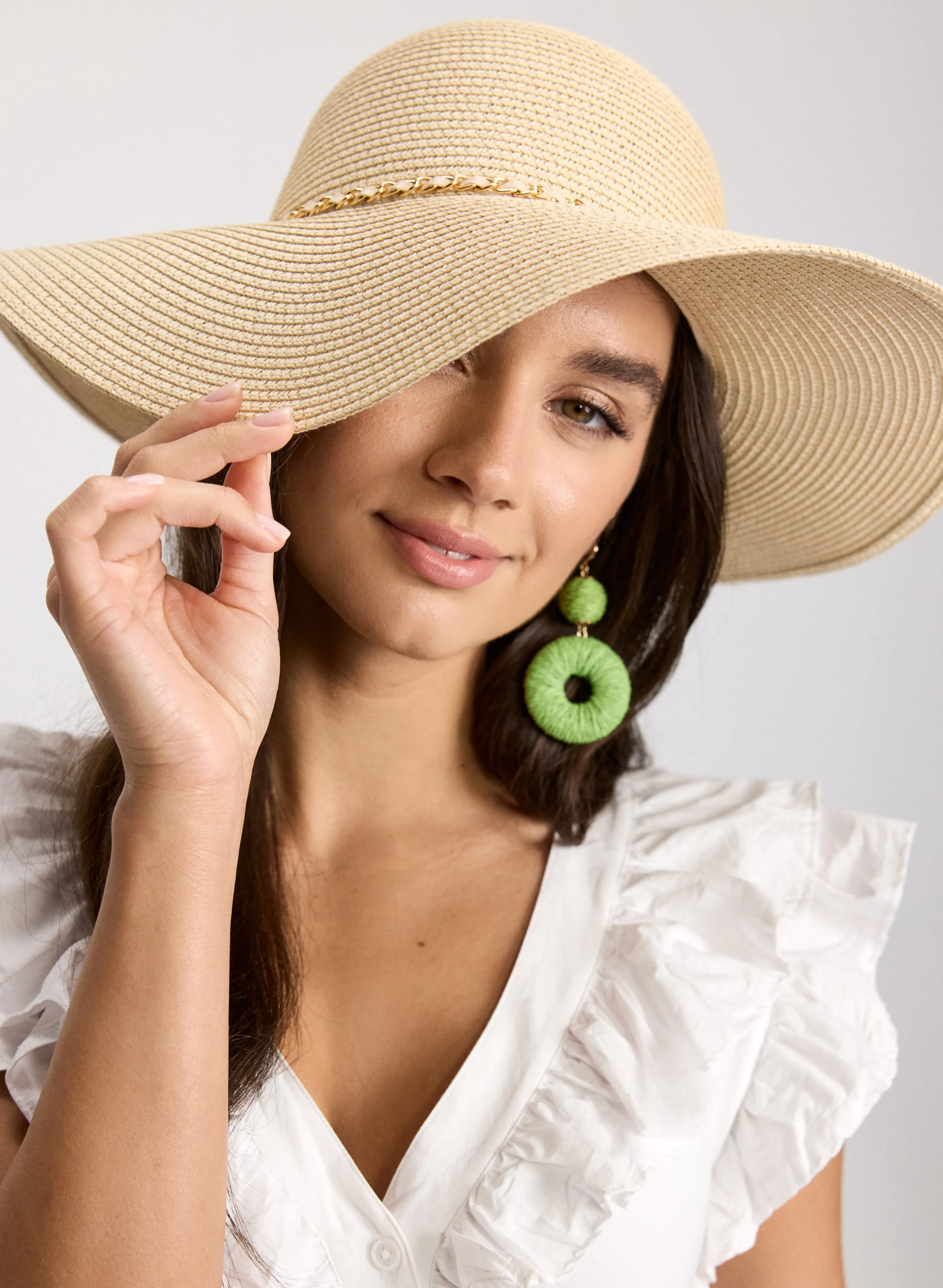 Braided Trim Straw Hat