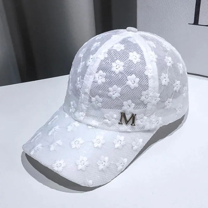 Breathable Floral Lace Snapback Caps