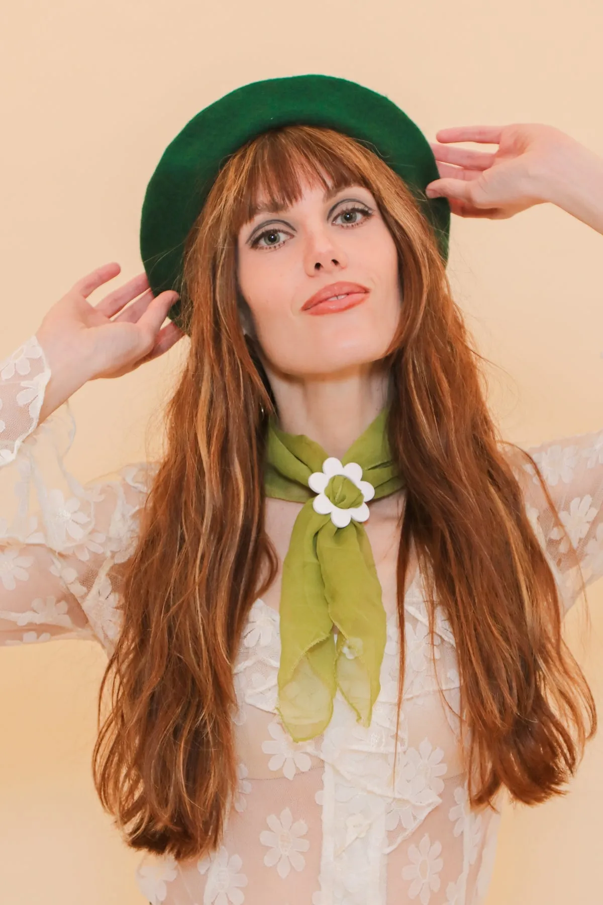 Brigitte Beret in Evergreen