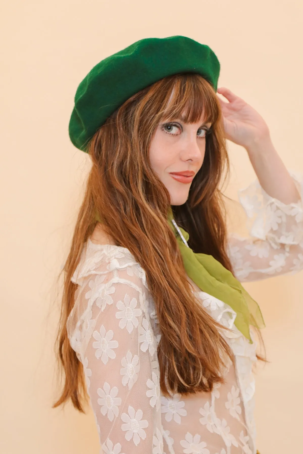 Brigitte Beret in Evergreen