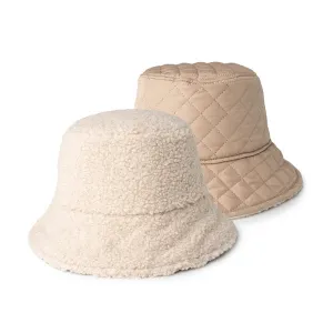 Britts Knits - Apres Ski Reversible Sherpa Bucket Hat - Oatmeal