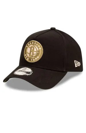 Brooklyn Nets 9FORTY A-Frame Black Stone Olive Snapback