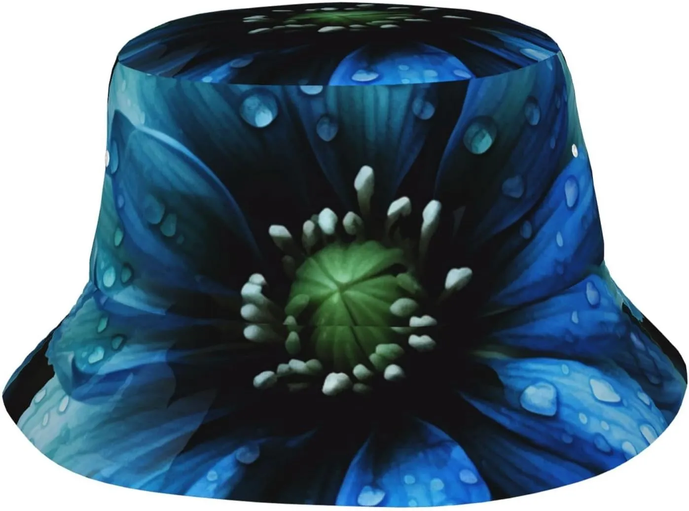 Bucket Hat for Men Women Packable Breathable Sun Hats Fisherman Hats Outdoor Summer Travel Hiking Beach Caps Blue Flower