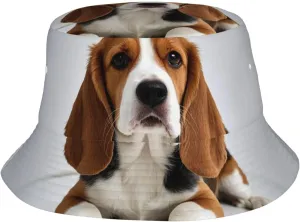 Bucket Hat for Men Women Packable Breathable Sun Hats Fisherman Hats Outdoor Summer Travel Hiking Beach Caps Cute Puppy Black