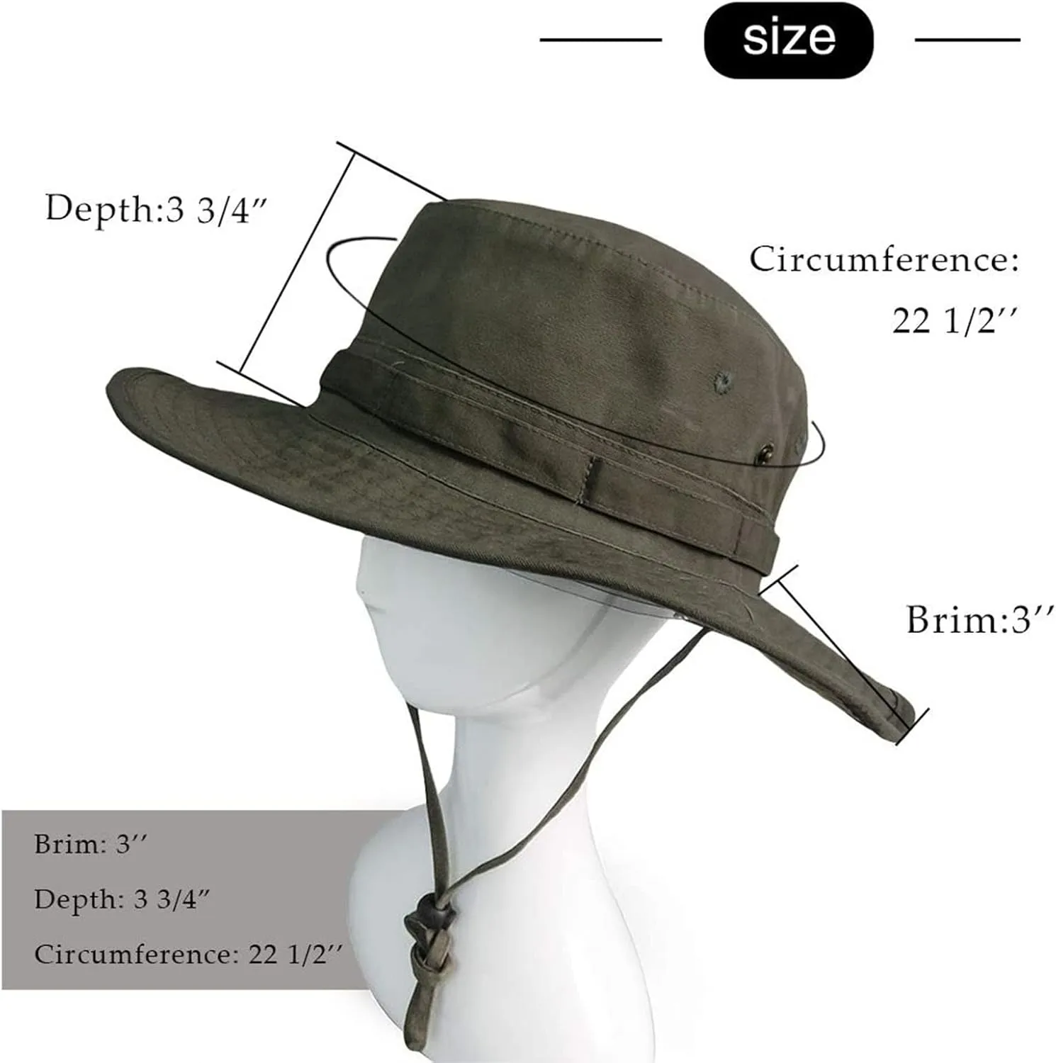 Bucket Hat Wide Brim UV Protection Sun Hat Boonie Hats Fishing Hiking Safari Outdoor Hats for Men and Women