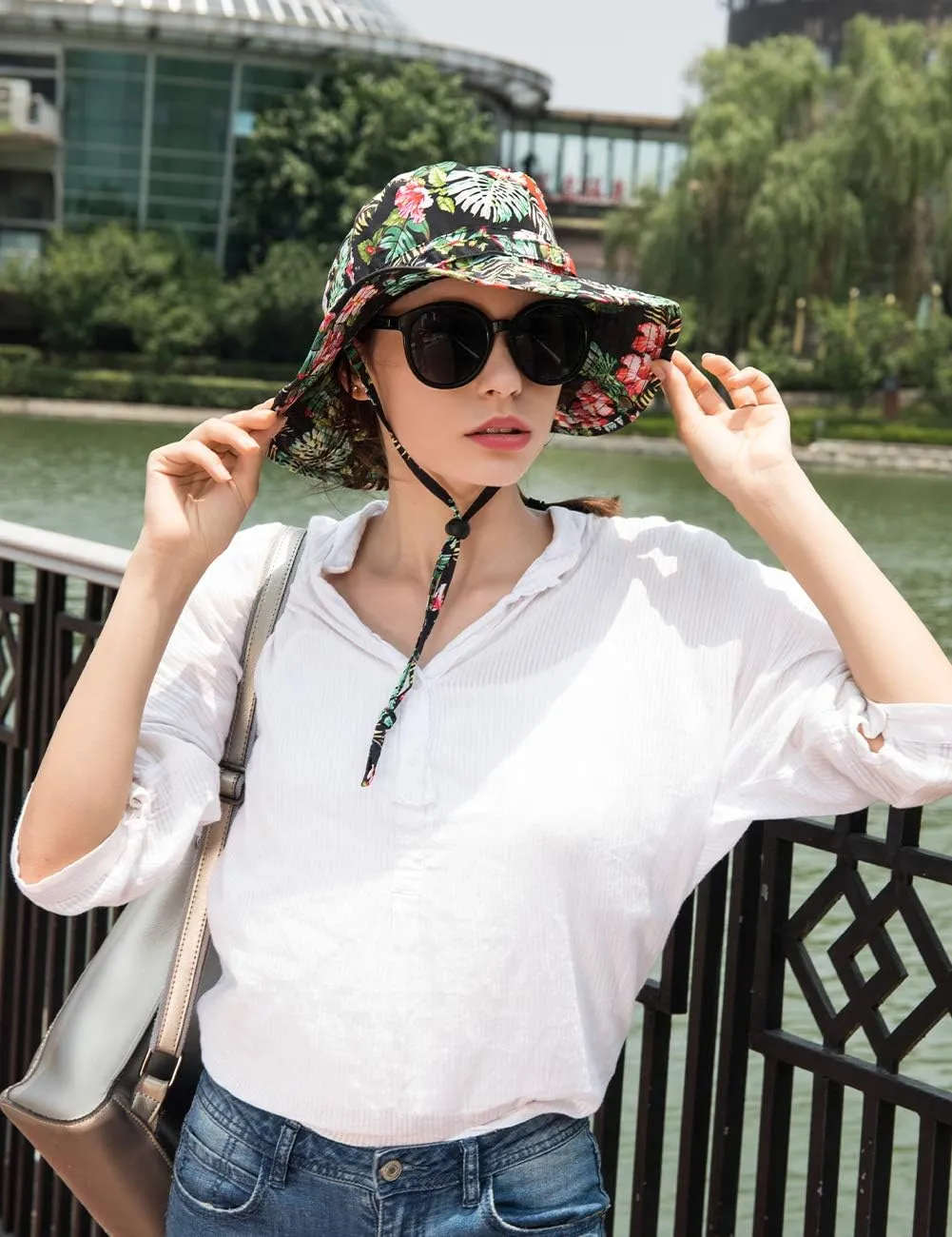 Bucket Hat Wide Brim UV Protection Sun Hat Boonie Hats Fishing Hiking Safari Outdoor Hats for Men and Women