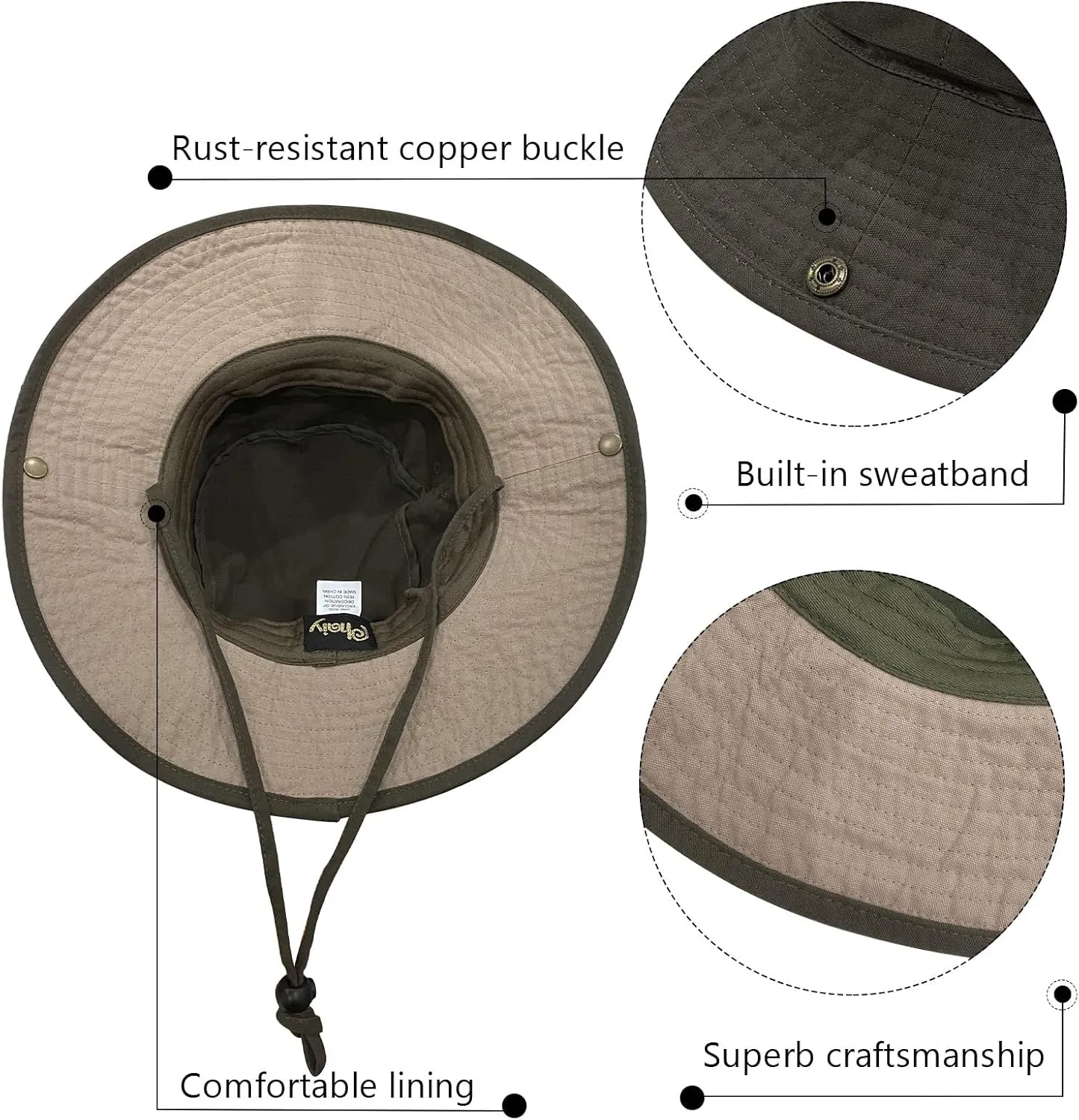 Bucket Hat Wide Brim UV Protection Sun Hat Boonie Hats Fishing Hiking Safari Outdoor Hats for Men and Women