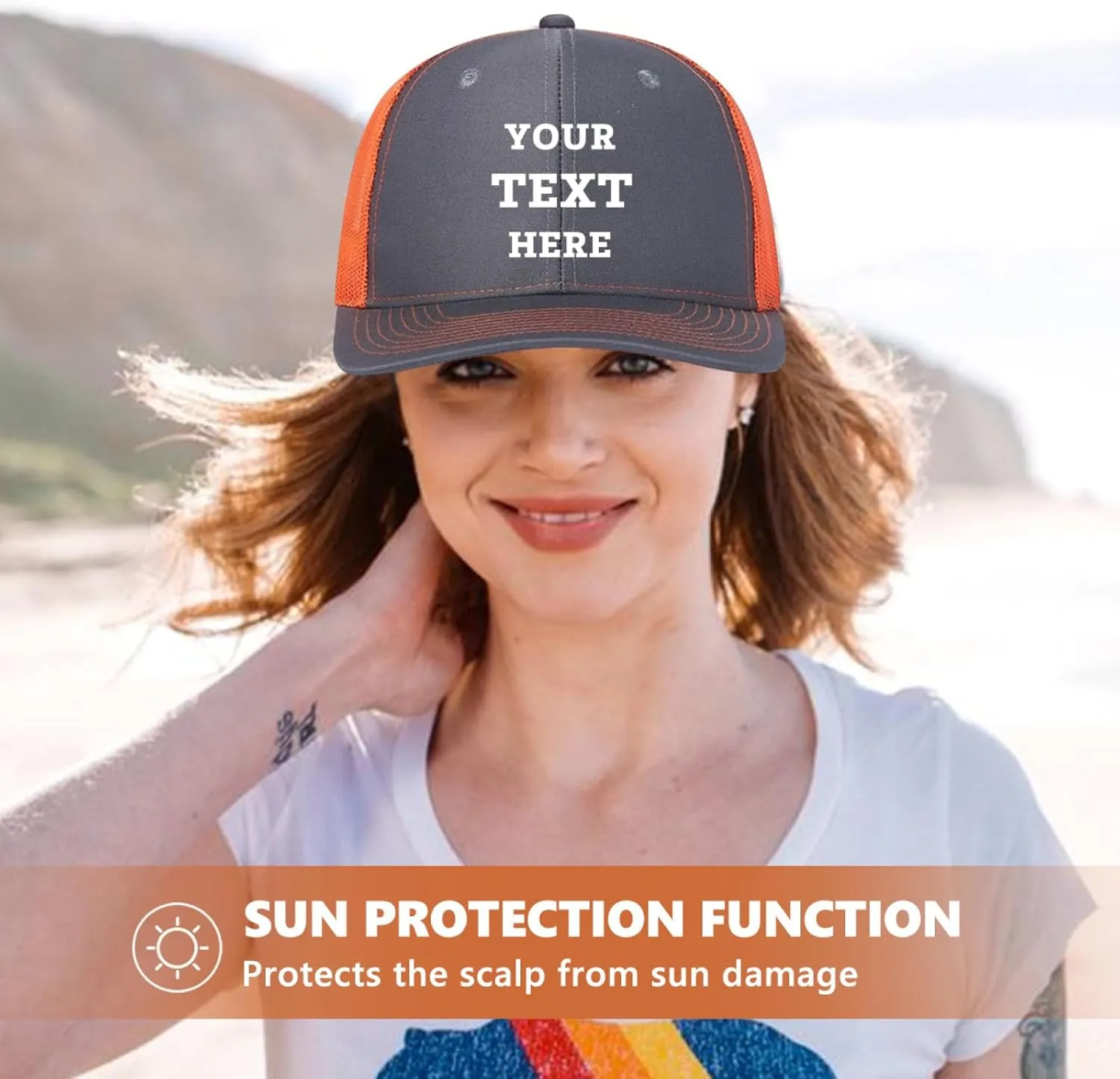 Bulk Custom Hat Customized Your Text Custom Logo Hat Adjustable Baseball Cap Custom Trucker Hat Unisex Personalized Hats