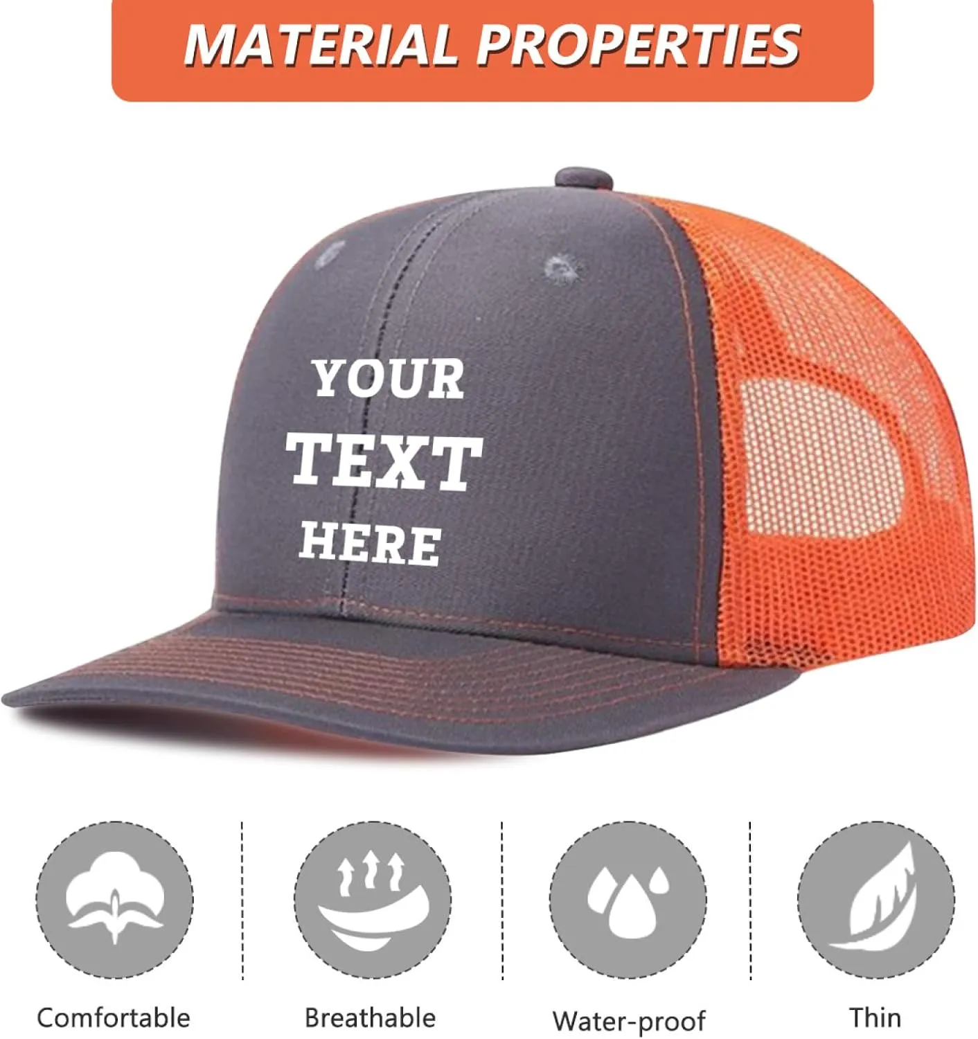 Bulk Custom Hat Customized Your Text Custom Logo Hat Adjustable Baseball Cap Custom Trucker Hat Unisex Personalized Hats