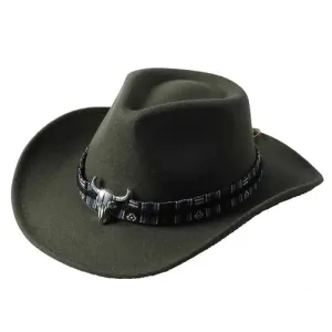 Bull Cowboy Western Rolled Edge Hats