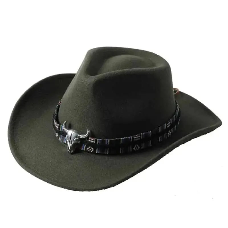 Bull Cowboy Western Rolled Edge Hats