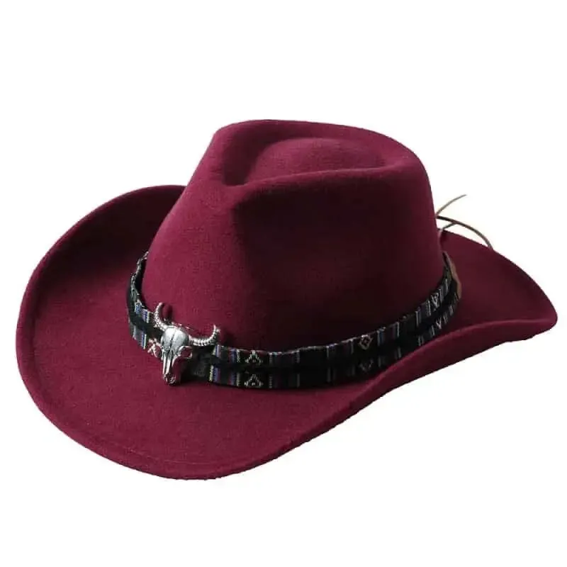 Bull Cowboy Western Rolled Edge Hats