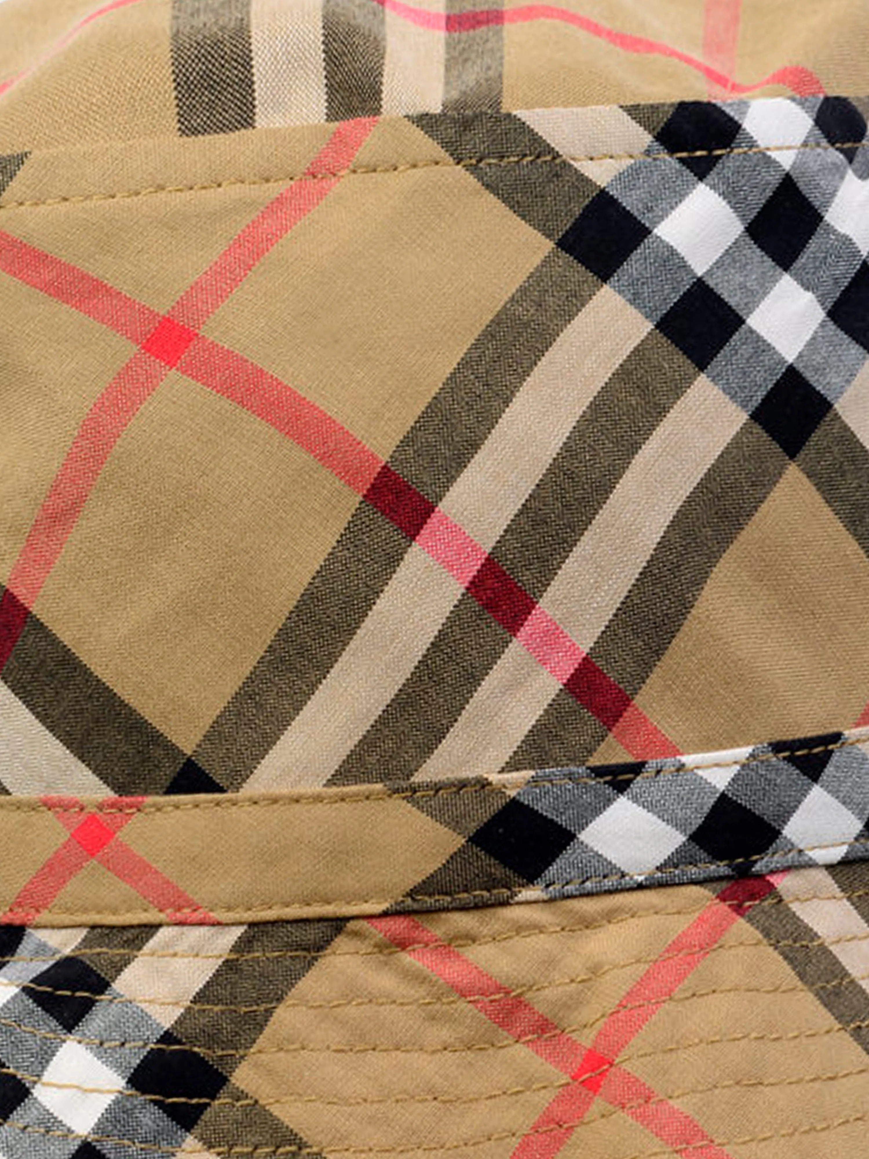 Burberry Kids Beige Vintage Check Cotton Hat