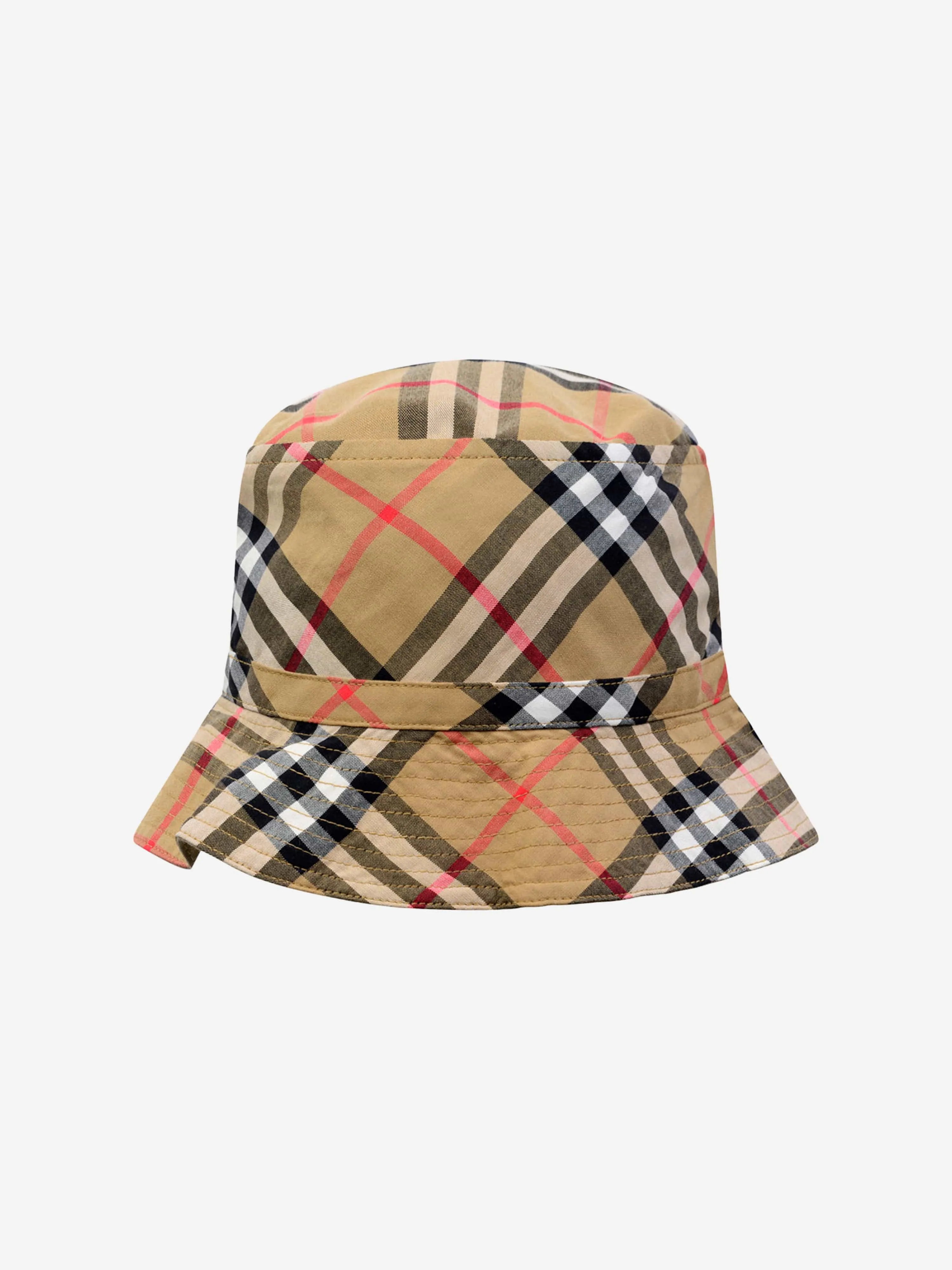 Burberry Kids Beige Vintage Check Cotton Hat
