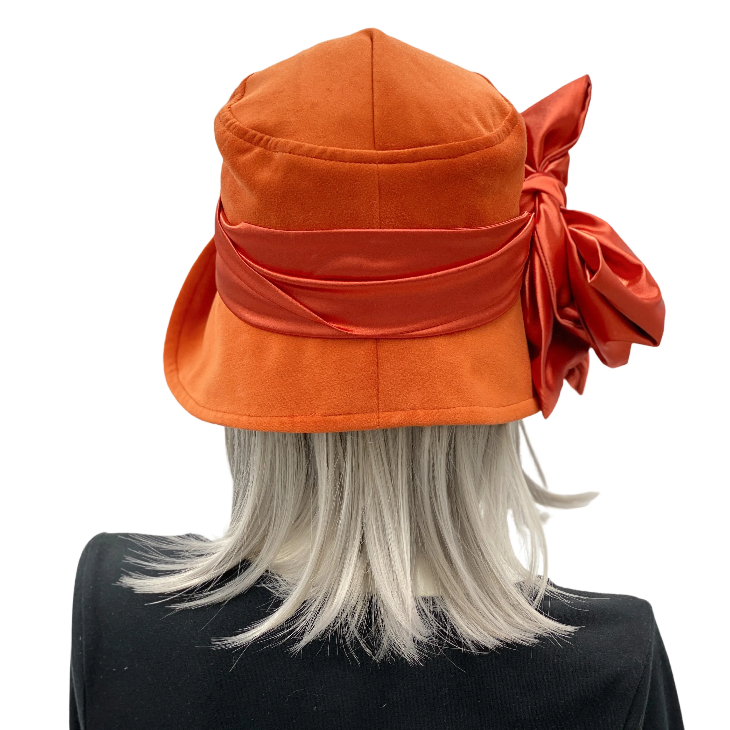Burnt Orange Velvet and Satin Cloche Hat | The Eleanor
