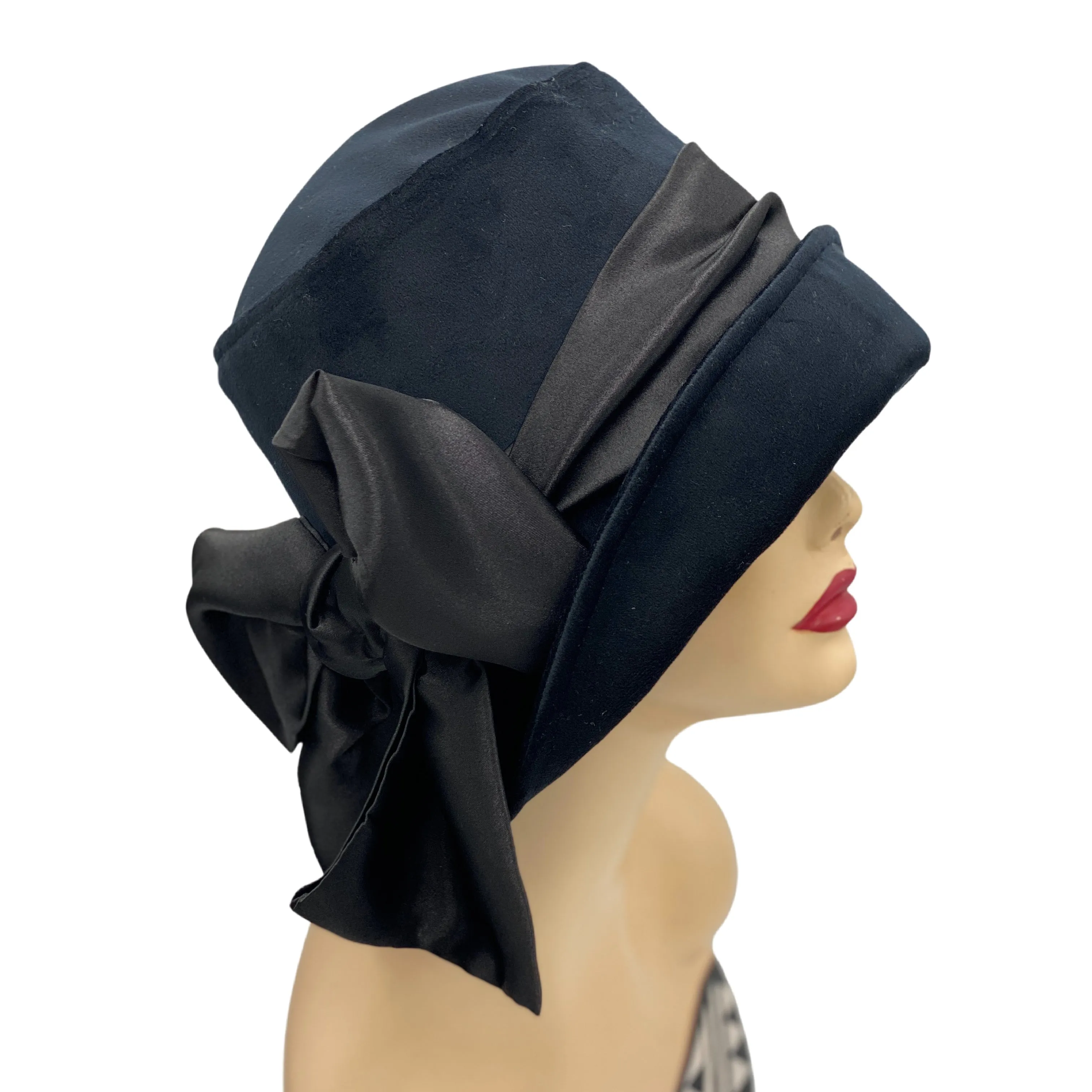 Burnt Orange Velvet and Satin Cloche Hat | The Eleanor