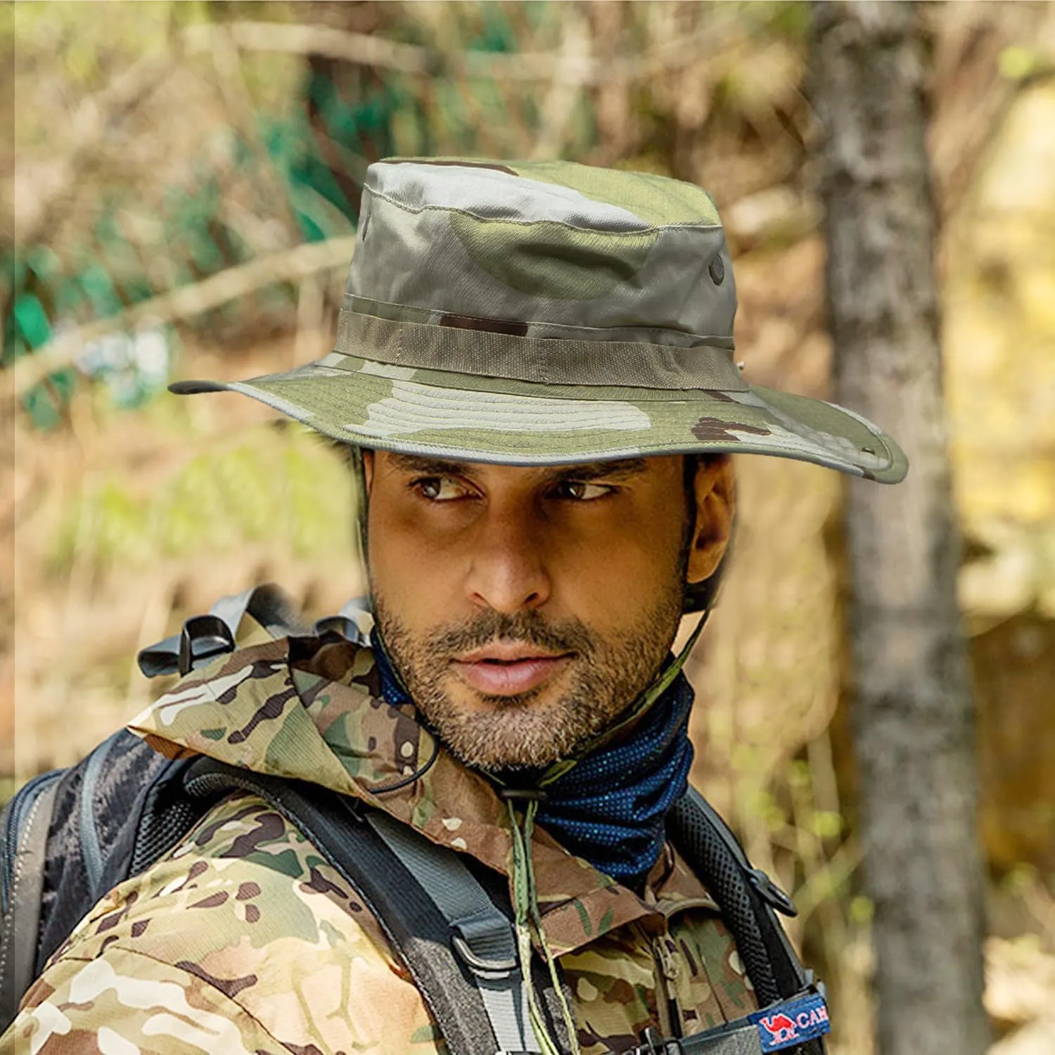 Camo Boonie Hat for Men Women, Military Tactical Wide Brim Bucket Hats, UPF50  Jungle Sun Hats for Fishing Hunting Safari