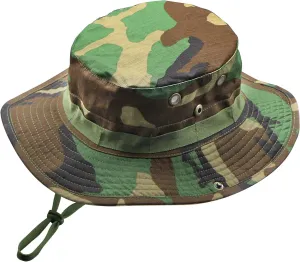 Camo Boonie Hat for Men Women, Military Tactical Wide Brim Bucket Hats, UPF50  Jungle Sun Hats for Fishing Hunting Safari