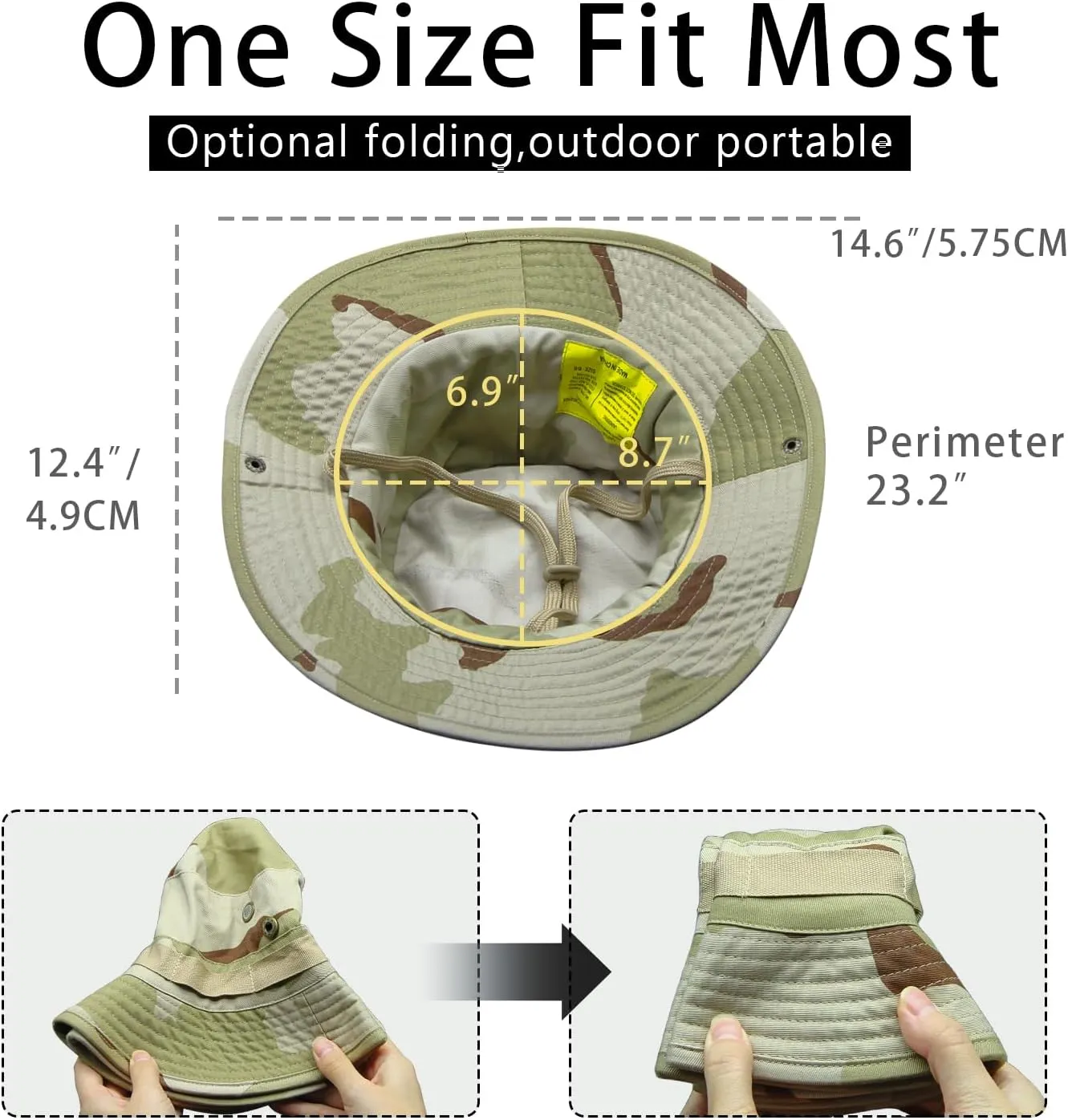 Camo Boonie Hat for Men Women, Military Tactical Wide Brim Bucket Hats, UPF50  Jungle Sun Hats for Fishing Hunting Safari
