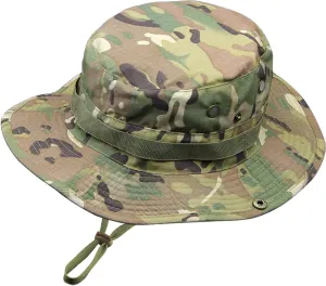 Camo Boonie Hat for Men Women, Military Tactical Wide Brim Bucket Hats, UPF50  Jungle Sun Hats for Fishing Hunting Safari