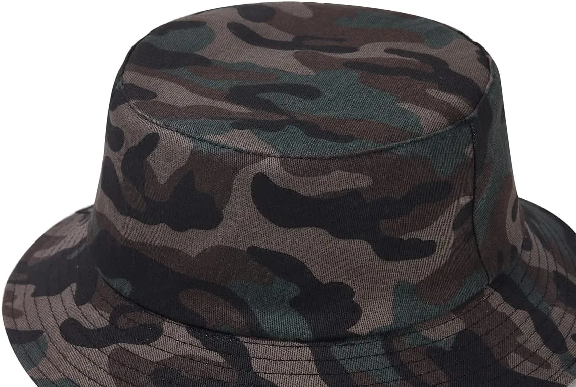 Camo Bucket Hat Wide Brim UV Protection Sun Hat Boonie Hats Fishing Hiking Safari Outdoor Hats for Men Women