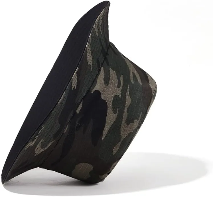 Camo Bucket Hat Wide Brim UV Protection Sun Hat Boonie Hats Fishing Hiking Safari Outdoor Hats for Men Women