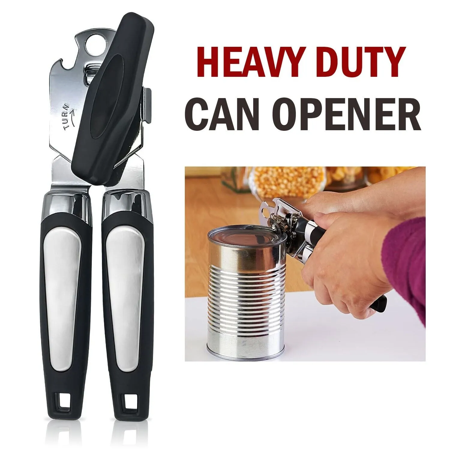 Can Opener Smooth Edge Heavy Duty Stainless Steel Blades Beer Opener | Brodtica.com