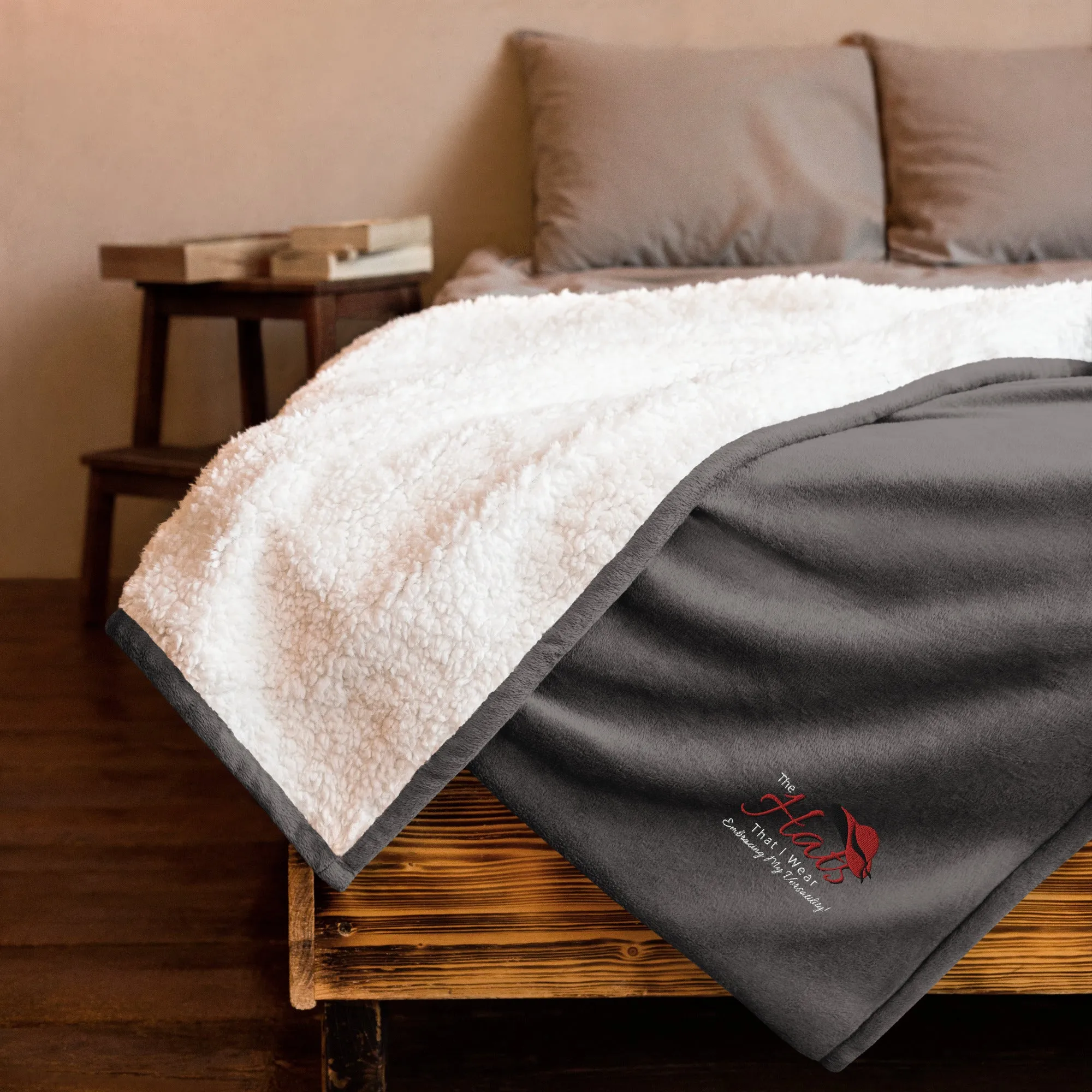 Carin Camen Exclusive - The Ember Within - The Hats That I Wear - Embroidered Premium Sherpa Blanket