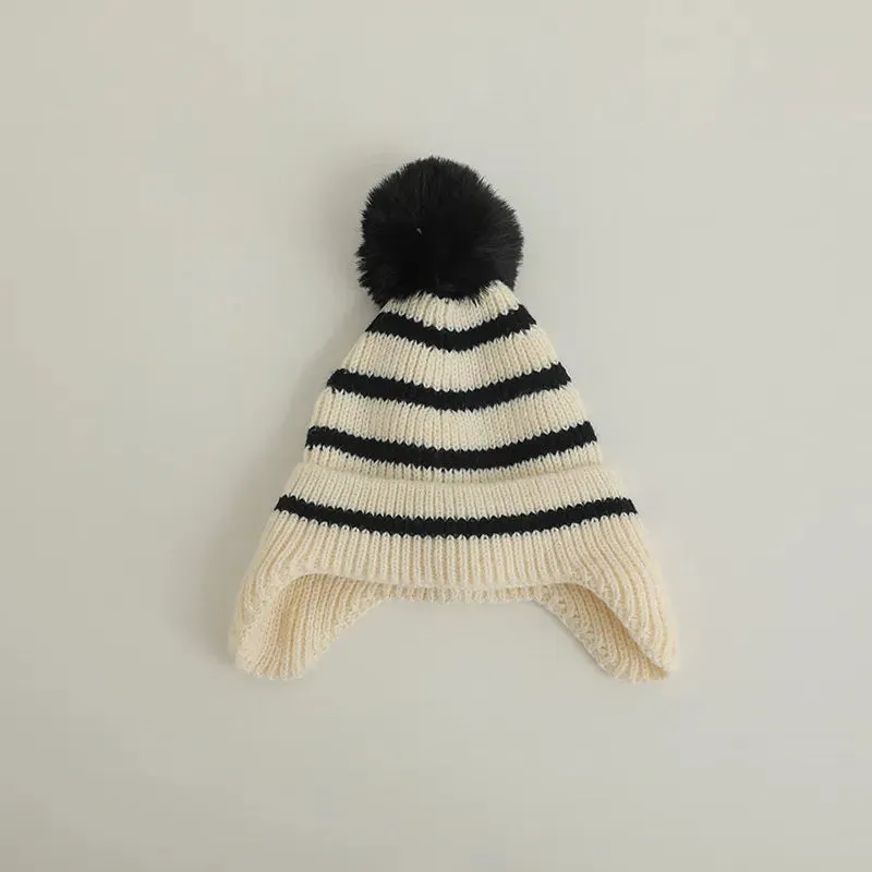 Cartoon Bear Ear Protection Knitted Hat for Toddler Boys Girls