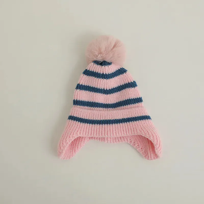Cartoon Bear Ear Protection Knitted Hat for Toddler Boys Girls